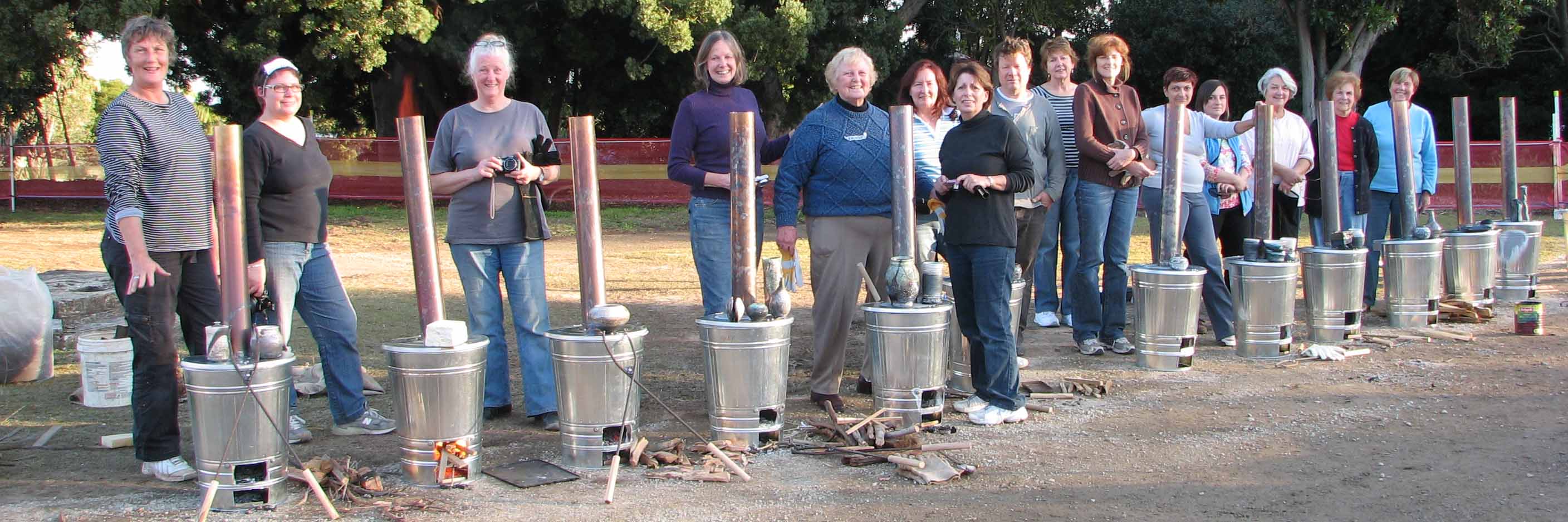 Raku kiln building workshop
